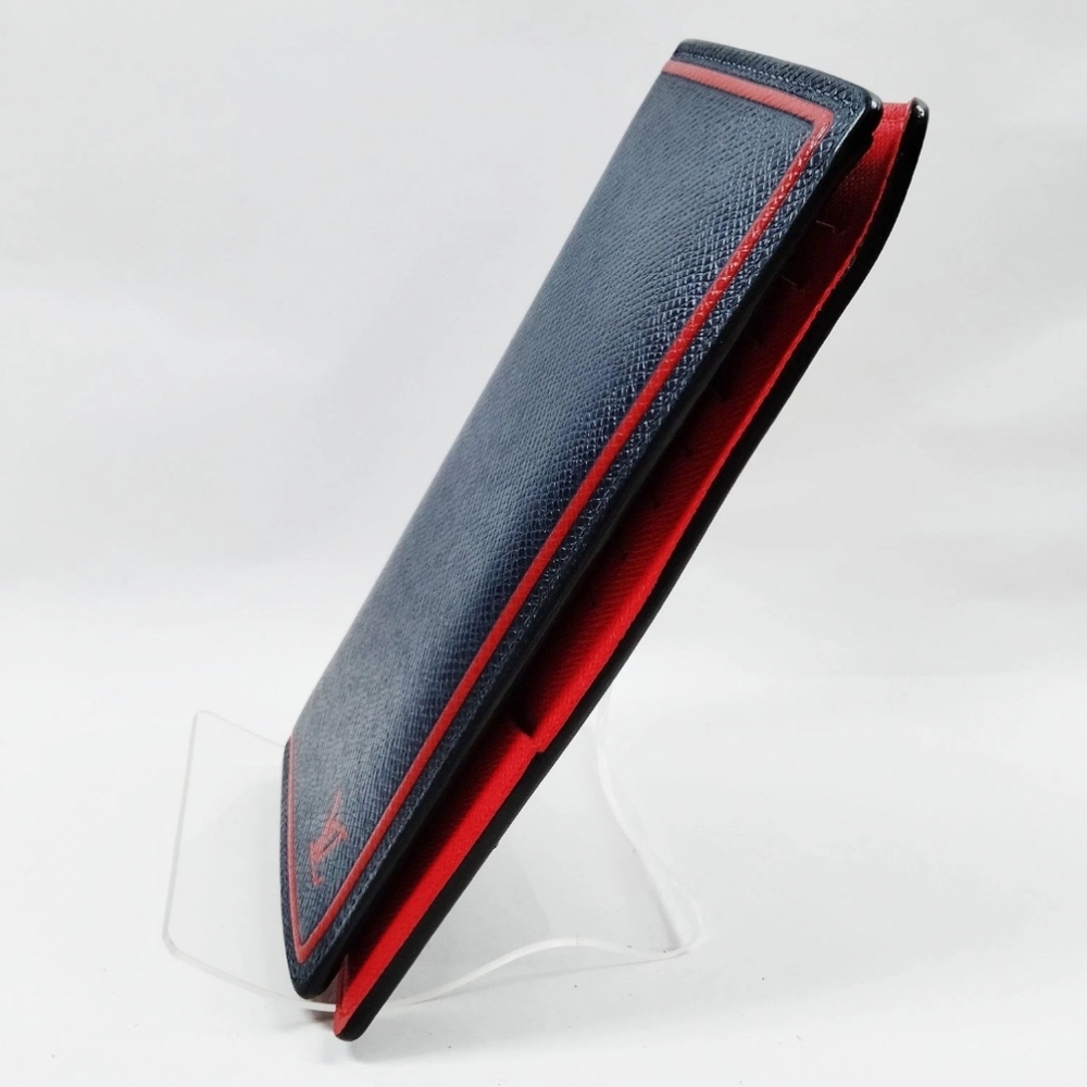 Sale🥳 Louis Vuitton Brazza Taiga Navy Blue and Red Long Wallet - Picture 4 of 10